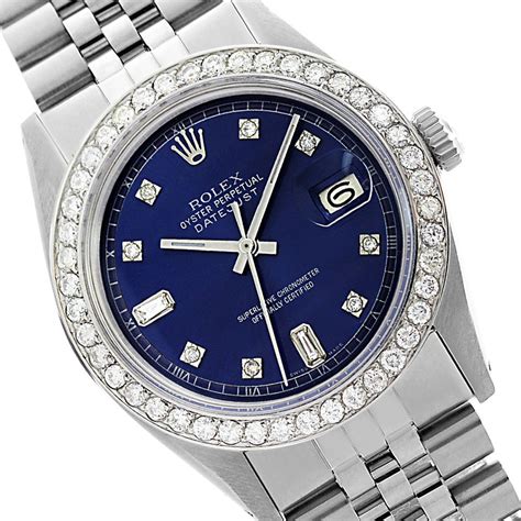 rolex women's watches blue face|rolex blue face stainless steel.